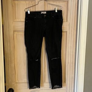 Sz 27 Free People Black Distressed Women Jeans